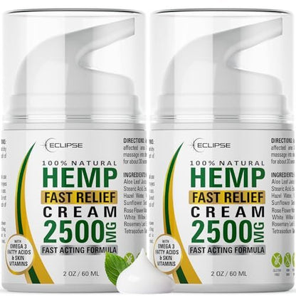 Eclipse Hemp Natural Hemp Extract Cream – Made in USA – 2 Pack Avelisse