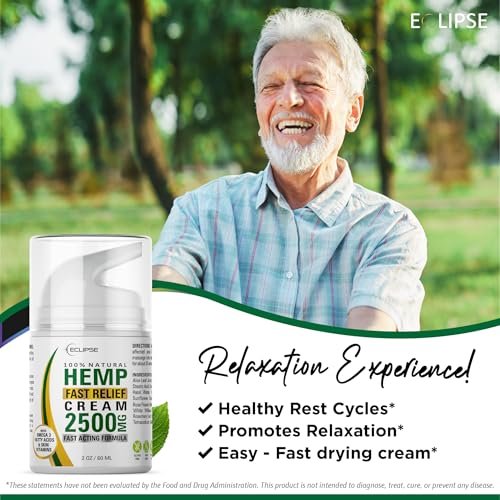 Eclipse Hemp Natural Hemp Extract Cream – Made in USA – 2 Pack Avelisse