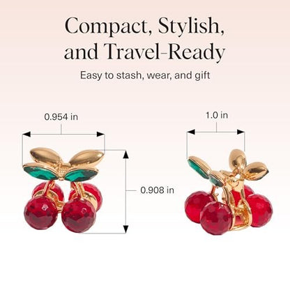 Kitsch Cherry Small Hair Clips for Women – Rhinestones Small Claw Clips | Electroplated Metal Springs and Anti-Rust Finish | Strong Hold for Updo and Cute Half Up Styles | Ideal Gifts for Women - 2pcs