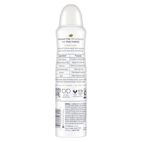 Dove Aluminum Free Deodorant Spray for Women, Dragon Fruit & Coconut Cream, 72 Hour Odor Protection, 4 oz (Pack of 3) Avelisse