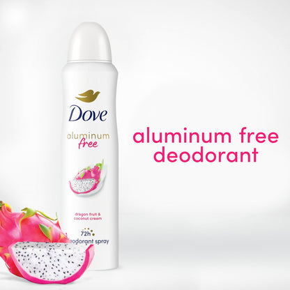 Dove Aluminum Free Deodorant Spray for Women, Dragon Fruit & Coconut Cream, 72 Hour Odor Protection, 4 oz (Pack of 3) Avelisse