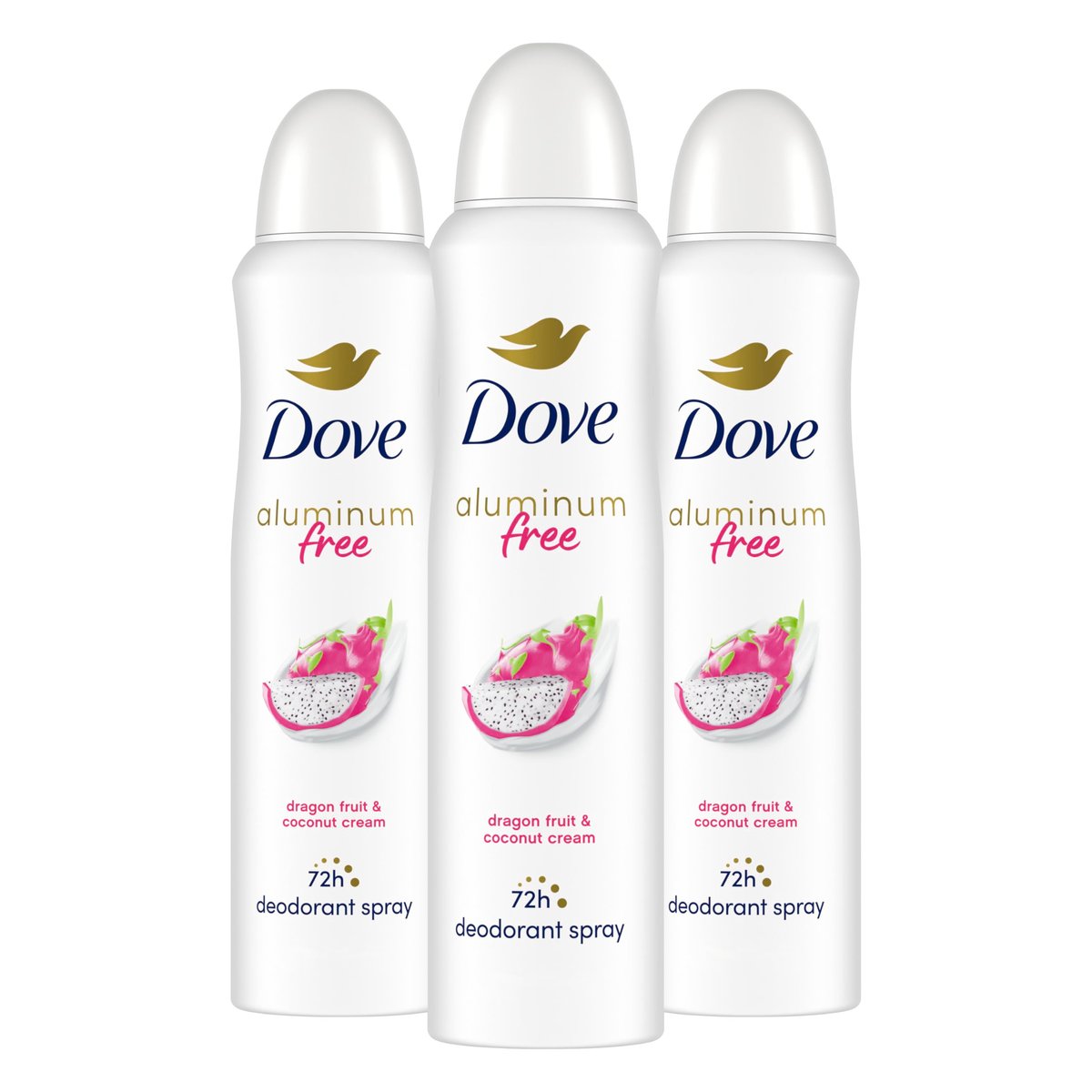Dove Aluminum Free Deodorant Spray for Women, Dragon Fruit & Coconut Cream, 72 Hour Odor Protection, 4 oz (Pack of 3) Avelisse