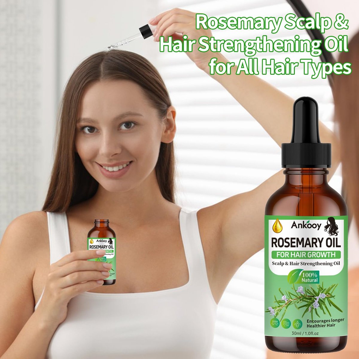 3 Pack Rosemary Oil for Hair Growth, Strengthening Oil for Dry Damaged Hair, Hair Loss Treatment & Thickens Hair, Scalp Care Promotes Hair Thickness for Men Women - görsel 11