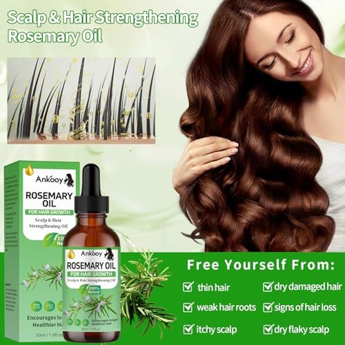 3 Pack Rosemary Oil for Hair Growth, Strengthening Oil for Dry Damaged Hair, Hair Loss Treatment & Thickens Hair, Scalp Care Promotes Hair Thickness for Men Women - görsel 10