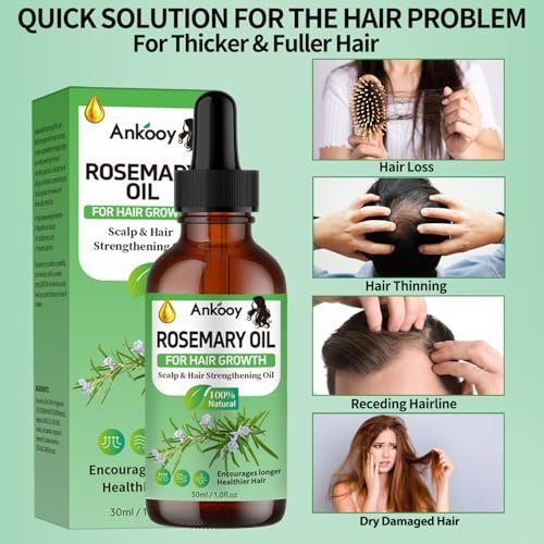 3 Pack Rosemary Oil for Hair Growth, Strengthening Oil for Dry Damaged Hair, Hair Loss Treatment & Thickens Hair, Scalp Care Promotes Hair Thickness for Men Women - görsel 14