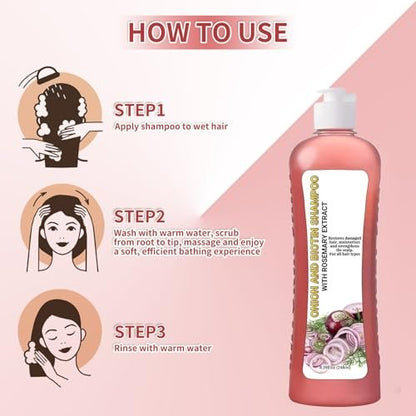 Onion Biotin and Rosemary Shampoo for Hair Growth, Hair Loss and Thinning Hair - Soft Hair & Shine, 1 Fl Oz