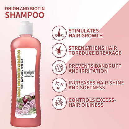Onion Biotin and Rosemary Shampoo for Hair Growth, Hair Loss and Thinning Hair - Soft Hair & Shine, 1 Fl Oz