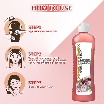 Onion Biotin and Rosemary Shampoo for Hair Growth, Hair Loss and Thinning Hair - Soft Hair & Shine, 1 Fl Oz