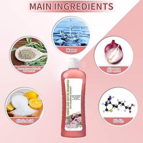 Onion Biotin and Rosemary Shampoo for Hair Growth, Hair Loss and Thinning Hair - Soft Hair & Shine, 1 Fl Oz - görsel 8