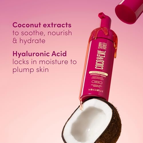 Coco & Eve Express Self Tanning Mousse - 1 Hour Streak-Free Hydrating Sunless Tanning Mousse, Fast-Drying Natural Glow, Infused with Hyaluronic Acid & Coconut Extract, Vegan, Cruelty Free | 5.07 Fl Oz - görsel 11