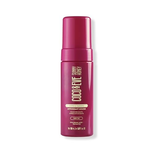 Coco & Eve Express Self Tanning Mousse - 1 Hour Streak-Free Hydrating Sunless Tanning Mousse, Fast-Drying Natural Glow, Infused with Hyaluronic Acid & Coconut Extract, Vegan, Cruelty Free | 5.07 Fl Oz - görsel 1