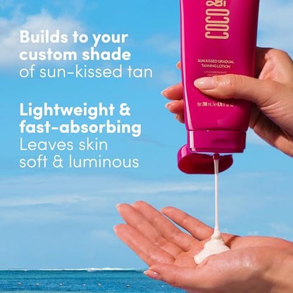 Coco & Eve Gradual Tanning Lotion – Streak-Free Hydrating Sunless Self Tanner, Fast-Drying Buildable Natural Glow, Infused with Hyaluronic Acid, Vegan & Cruelty-Free (6.76 Fl Oz) Avelisse