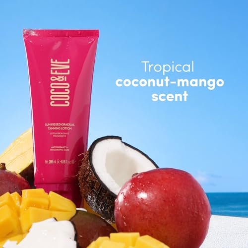 Coco & Eve Gradual Tanning Lotion – Streak-Free Hydrating Sunless Self Tanner, Fast-Drying Buildable Natural Glow, Infused with Hyaluronic Acid, Vegan & Cruelty-Free (6.76 Fl Oz) Avelisse