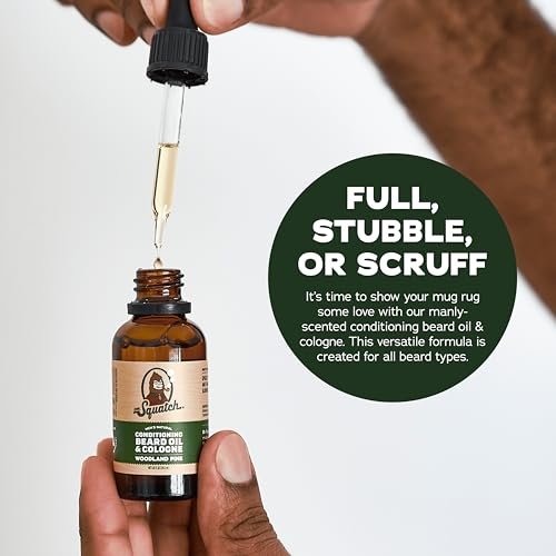Dr. Squatch Conditioning Beard Oil & Cologne 3 Pack – Natural Men's Beard Oil Gift Set – Fireside Bourbon, Glacial Falls, Woodland Pine Avelisse