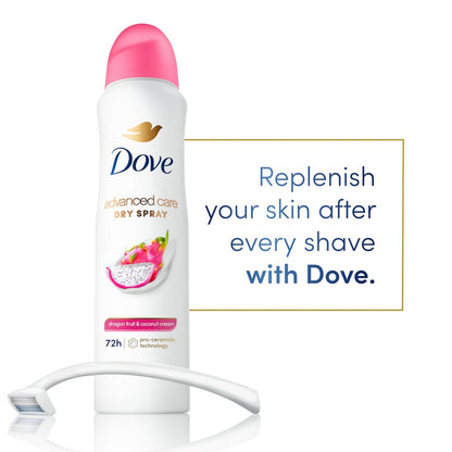 Dove Advanced Care Antiperspirant Deodorant Spray for Women, Dragon Fruit & Coconut Cream, 3.8 oz (Pack of 3), 72-Hour Sweat & Odor Protection Avelisse