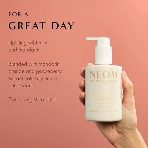 Neom Great Day Hand Lotion, 300ml | Wild Mint & Mandarin with 7 Essential Oils | 100% Natural Fragrance | Hydrating & Luxurious Formula Avelisse