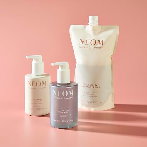 Neom Real Luxury Hand Lotion, 300ml | Lavender, Jasmine & Sandalwood | 24 Essential Oils | 100% Natural Fragrances | Hydrating & Nourishing Hand Cream Avelisse