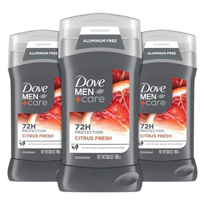 DOVE MEN + CARE Aluminum Free Deodorant for Men 3 Pack - Summer Citrus Deodorant for Men 3 oz Avelisse