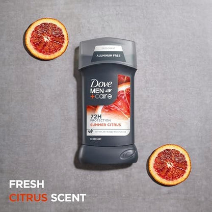 DOVE MEN + CARE Aluminum Free Deodorant for Men 3 Pack - Summer Citrus Deodorant for Men 3 oz Avelisse