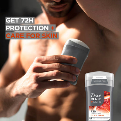 DOVE MEN + CARE Aluminum Free Deodorant for Men 3 Pack - Summer Citrus Deodorant for Men 3 oz Avelisse