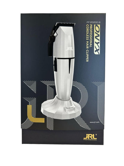 JRL Ghost 2020C Professional Cordless Hair Clipper with Smart-Clip Technology, Dual-Speed Motor, and Reset IQ Charging Dock – White Avelisse