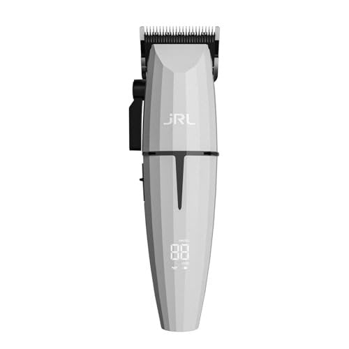JRL Ghost 2020C Professional Cordless Hair Clipper with Smart-Clip Technology, Dual-Speed Motor, and Reset IQ Charging Dock – White Avelisse
