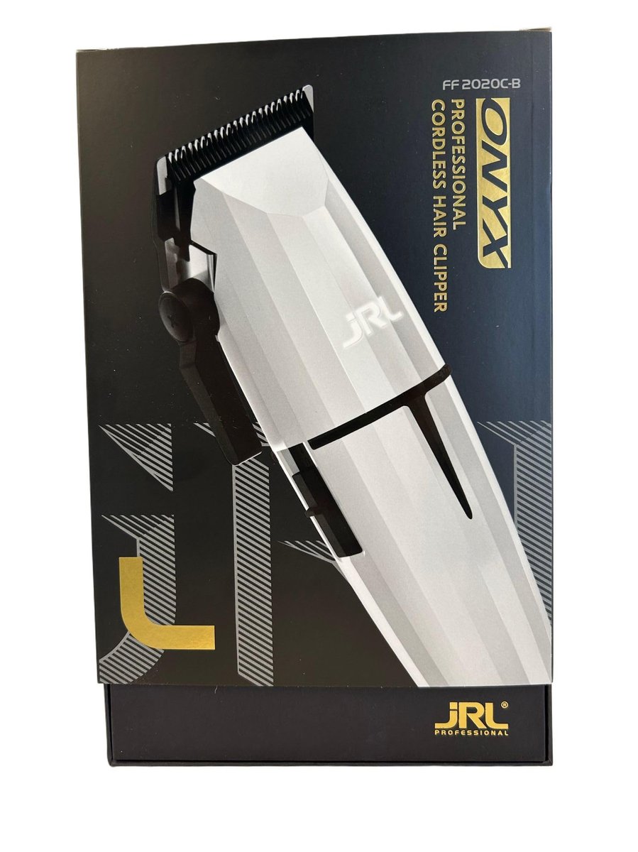 JRL Ghost 2020C Professional Cordless Hair Clipper with Smart-Clip Technology, Dual-Speed Motor, and Reset IQ Charging Dock – White Avelisse