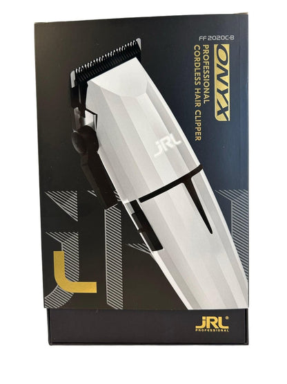 JRL Ghost 2020C Professional Cordless Hair Clipper with Smart-Clip Technology, Dual-Speed Motor, and Reset IQ Charging Dock – White Avelisse