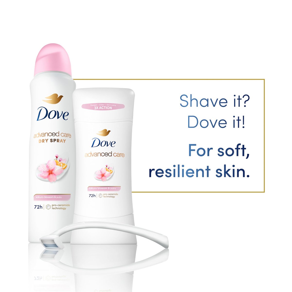 Dove Advanced Care Antiperspirant Deodorant Spray for Women, 72-Hour Sweat & Odor Protection, Sakura Blossom & Yuzu, 3.8 oz (3-Pack) - görsel 8