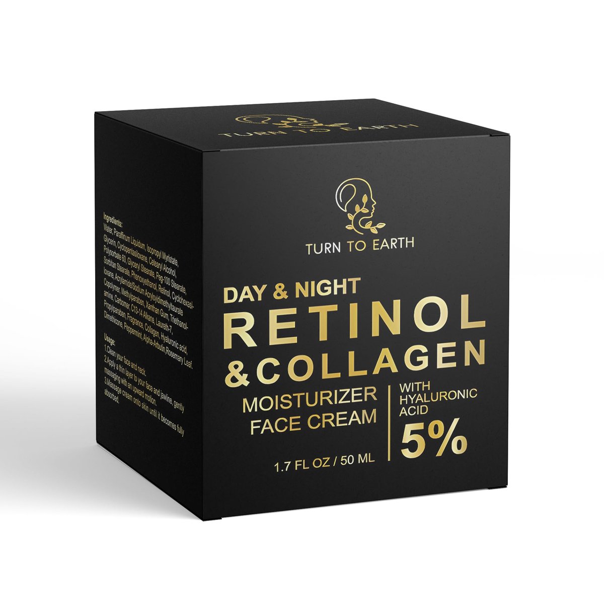 TURN TO EARTH Day & Night Retinol Face Moisturizer with Collagen and Hyaluronic Acid - 1.7 oz - görsel 5