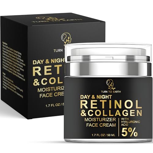 TURN TO EARTH Day & Night Retinol Face Moisturizer with Collagen and Hyaluronic Acid - 1.7 oz - görsel 4