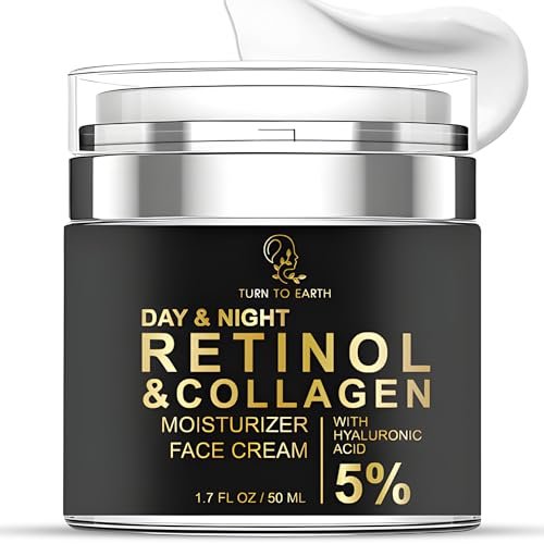 TURN TO EARTH Day & Night Retinol Face Moisturizer with Collagen and Hyaluronic Acid - 1.7 oz - görsel 2