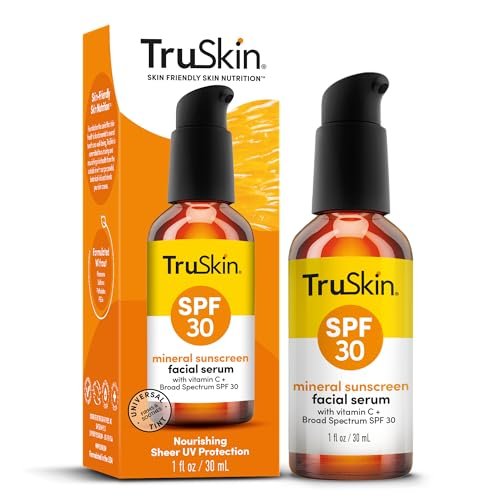TruSkin Sunscreen Serum for Face - SPF 30 Universal Tinted Mineral Sunscreen Face Serum with Zinc Oxide - Sheer, Lightweight Finish with Vitamin C, Hyaluronic Acid, Ceramides & Niacinamide, 1 fl oz - görsel 18