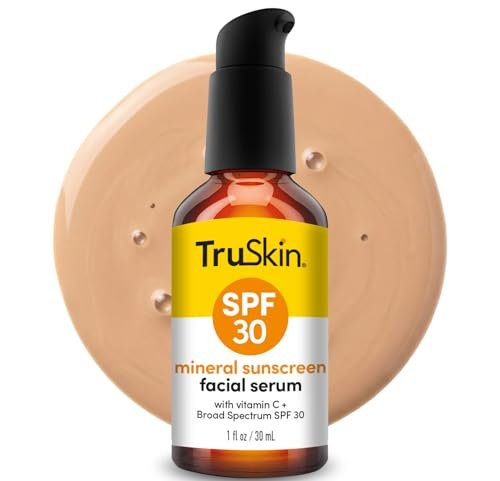 TruSkin Sunscreen Serum for Face - SPF 30 Universal Tinted Mineral Sunscreen Face Serum with Zinc Oxide - Sheer, Lightweight Finish with Vitamin C, Hyaluronic Acid, Ceramides & Niacinamide, 1 fl oz - görsel 2