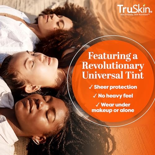 TruSkin Sunscreen Serum for Face - SPF 30 Universal Tinted Mineral Sunscreen Face Serum with Zinc Oxide - Sheer, Lightweight Finish with Vitamin C, Hyaluronic Acid, Ceramides & Niacinamide, 1 fl oz - görsel 10