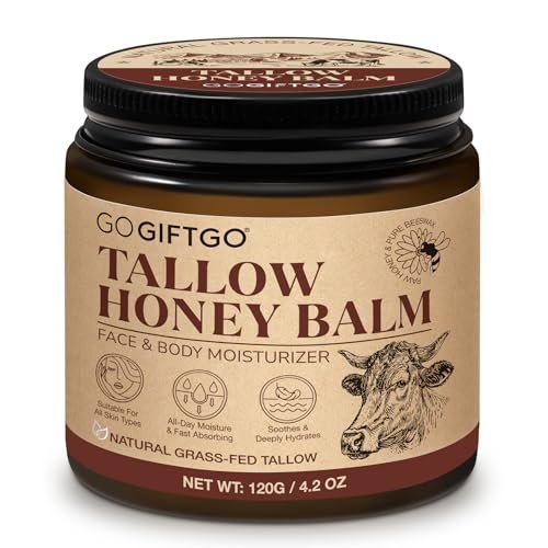 Grass Fed Whipped Tallow Honey Balm - Natural Moisturizer for Face and Skin, Deeply Nourishes & Hydrates, Enhances Radiance Avelisse