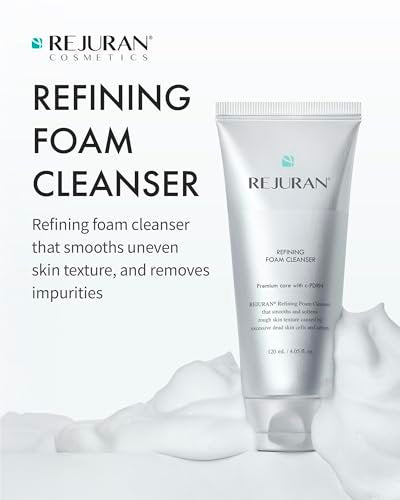 REJURAN Refining Foam Cleanser with c-PDRN – Hydrating & Gentle Foaming Cleanser for Smoother, Clearer Skin, Minimizes Pores & Balances with Hyaluronic Acid & Tanin Complex, Korean Skin Care (4.05 fl oz) Avelisse
