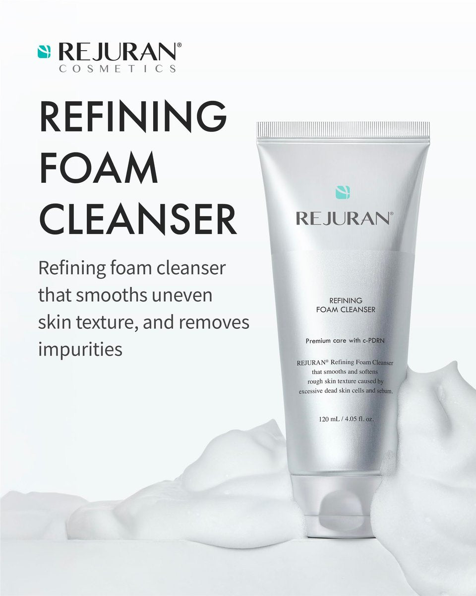 REJURAN Refining Foam Cleanser with c-PDRN – Hydrating & Gentle Foaming Cleanser for Smoother, Clearer Skin, Minimizes Pores & Balances with Hyaluronic Acid & Tanin Complex, Korean Skin Care (4.05 fl oz) Avelisse