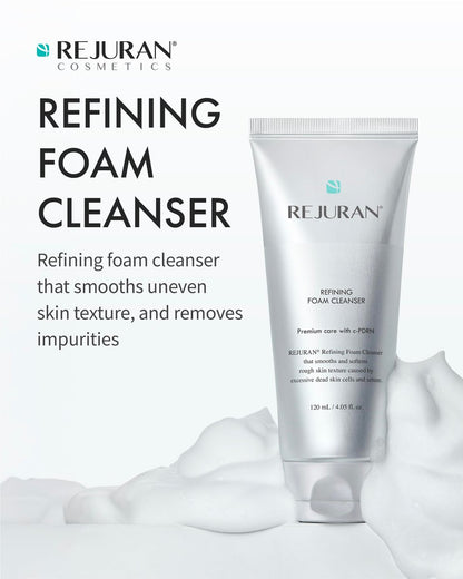 REJURAN Refining Foam Cleanser with c-PDRN – Hydrating & Gentle Foaming Cleanser for Smoother, Clearer Skin, Minimizes Pores & Balances with Hyaluronic Acid & Tanin Complex, Korean Skin Care (4.05 fl oz) Avelisse