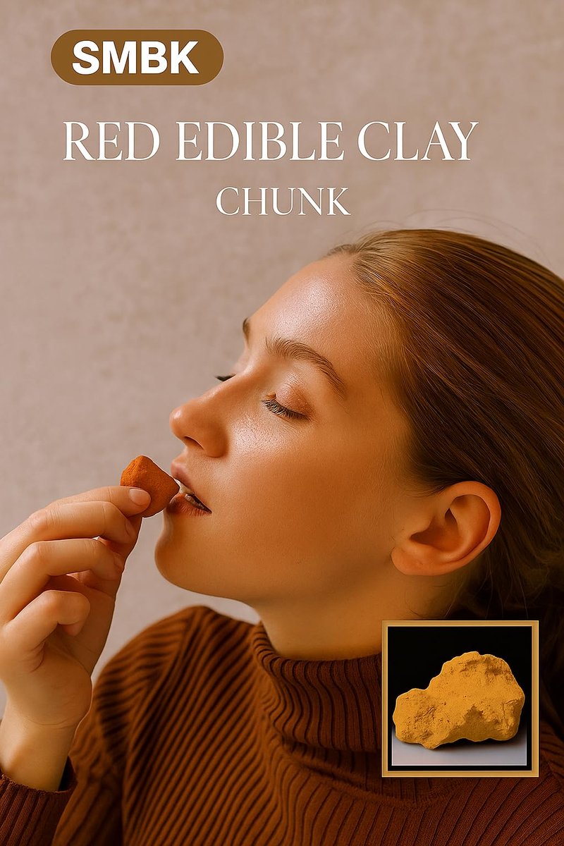 SMBK Red Clay - Edible Clay Chunks, Natural Organic Clay Mask for Skin Detox - 3 oz (110gm) - görsel 3