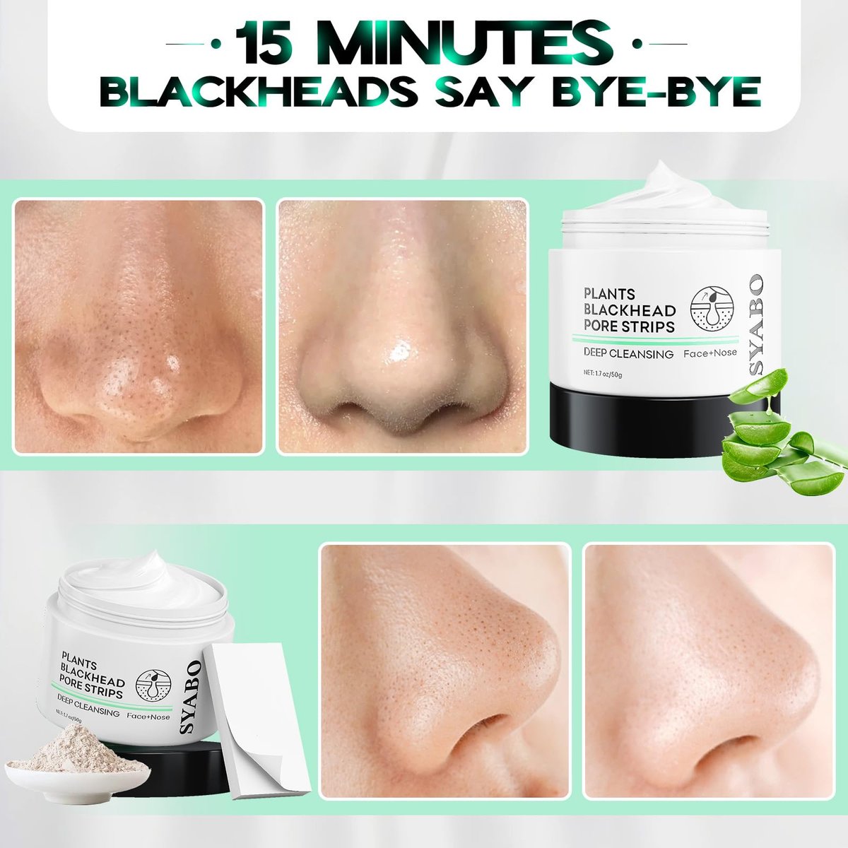 SYABO 2.0 Blackhead Remover Nose Strips – 100 Pcs Pore Cleanser with Salicylic Acid, Upgraded Peel Off Mask for Blackheads Removal (1.76 oz) Avelisse