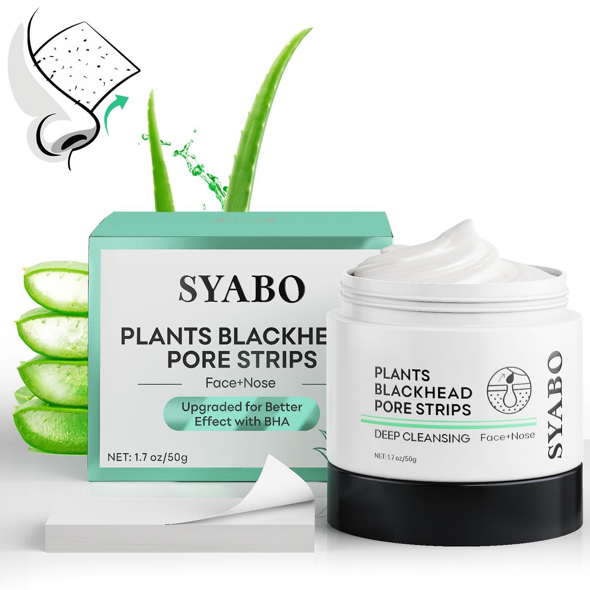 SYABO 2.0 Blackhead Remover Nose Strips – 100 Pcs Pore Cleanser with Salicylic Acid, Upgraded Peel Off Mask for Blackheads Removal (1.76 oz) Avelisse