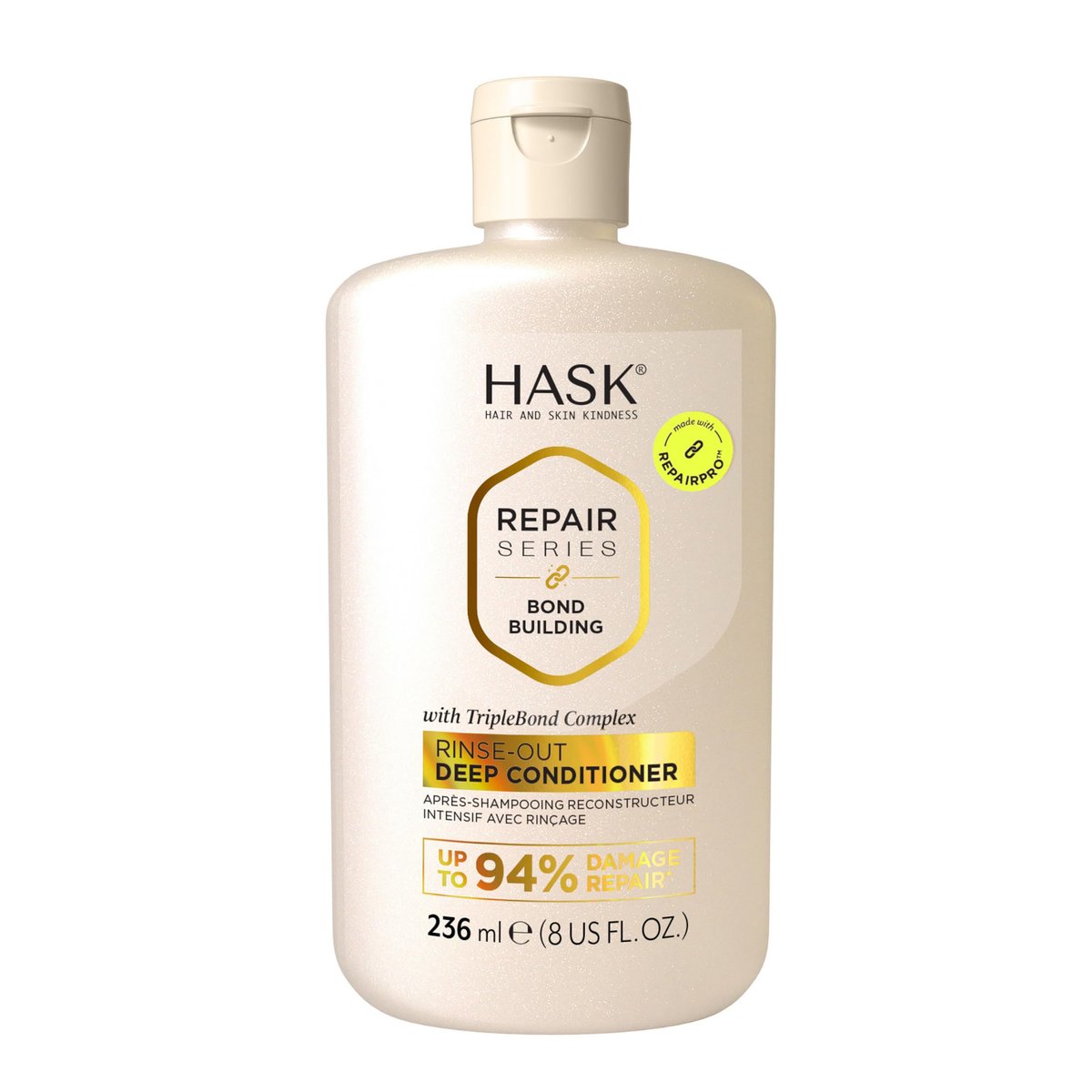 HASK Bond Building Rinse-Out Deep Conditioner with Triple Bond Complex & Argan Oil – Repairs Damage, Softens, Adds Moisture – Sulfate-Free, Cruelty-Free, Color-Safe (8 oz) - görsel 1