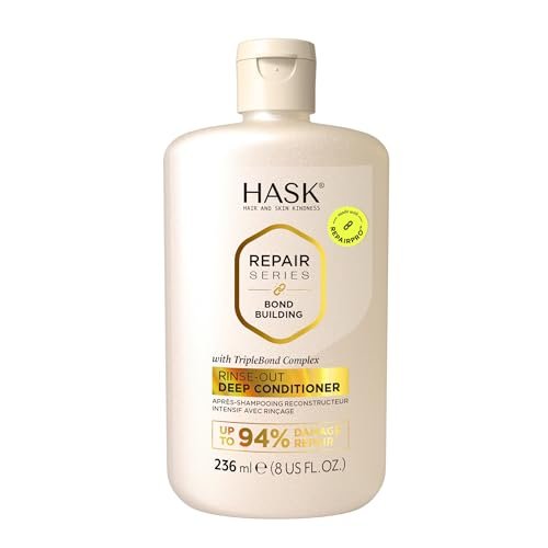 HASK Bond Building Rinse-Out Deep Conditioner with Triple Bond Complex & Argan Oil – Repairs Damage, Softens, Adds Moisture – Sulfate-Free, Cruelty-Free, Color-Safe (8 oz) - görsel 2
