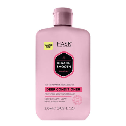 HASK Keratin Smoothing Deep Conditioner Treatment - Sulfate Free, Color Safe, 8 Fl Oz