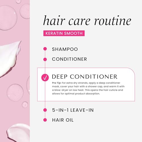 HASK Keratin Smoothing Deep Conditioner Treatment - Sulfate Free, Color Safe, 8 Fl Oz - görsel 10
