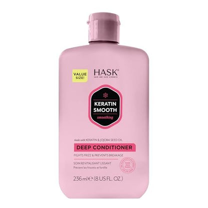 HASK Keratin Smoothing Deep Conditioner Treatment - Sulfate Free, Color Safe, 8 Fl Oz