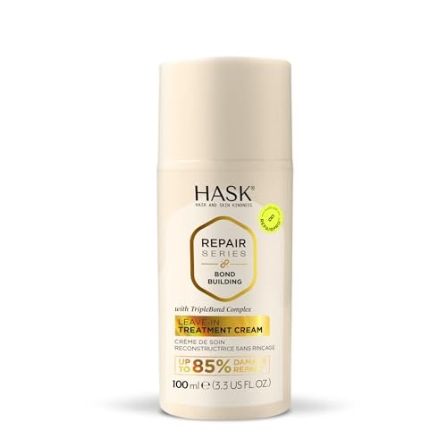HASK Bond Building Leave-In Treatment Cream with TripleBond Complex & Argan Oil - Repairs Damage, Prevents Breakage, Adds Moisture - Sulfate-Free, Cruelty-Free, Color-Safe - 3.3 oz - görsel 2