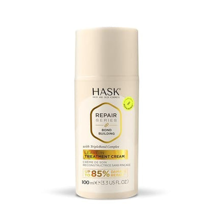 HASK Bond Building Leave-In Treatment Cream with TripleBond Complex & Argan Oil - Repairs Damage, Prevents Breakage, Adds Moisture - Sulfate-Free, Cruelty-Free, Color-Safe - 3.3 oz