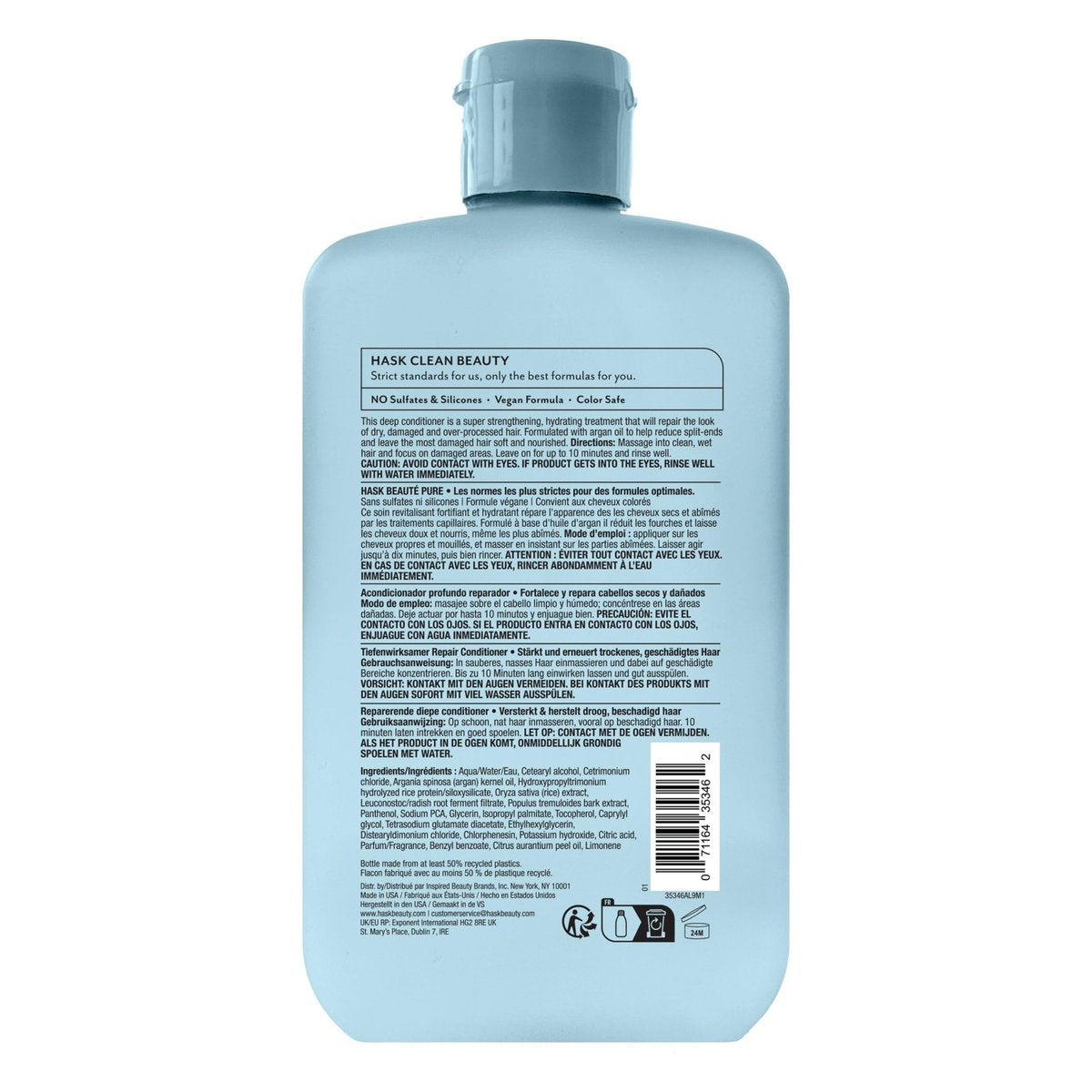 HASK Argan Oil Repairing Deep Conditioner - Color Safe, Sulfate Free & Paraben Free - 8 Fl Oz - görsel 11